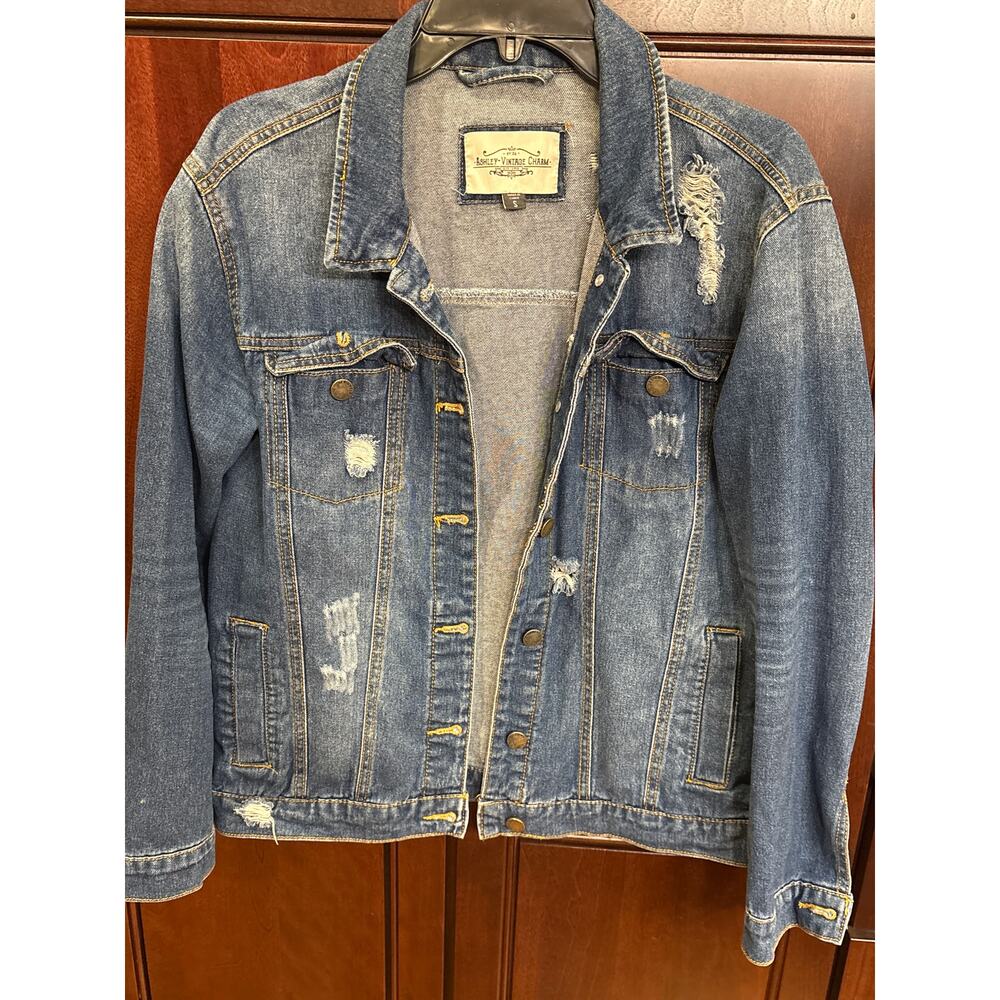 Ashley Vintage Charm Distressed Jean Jacket